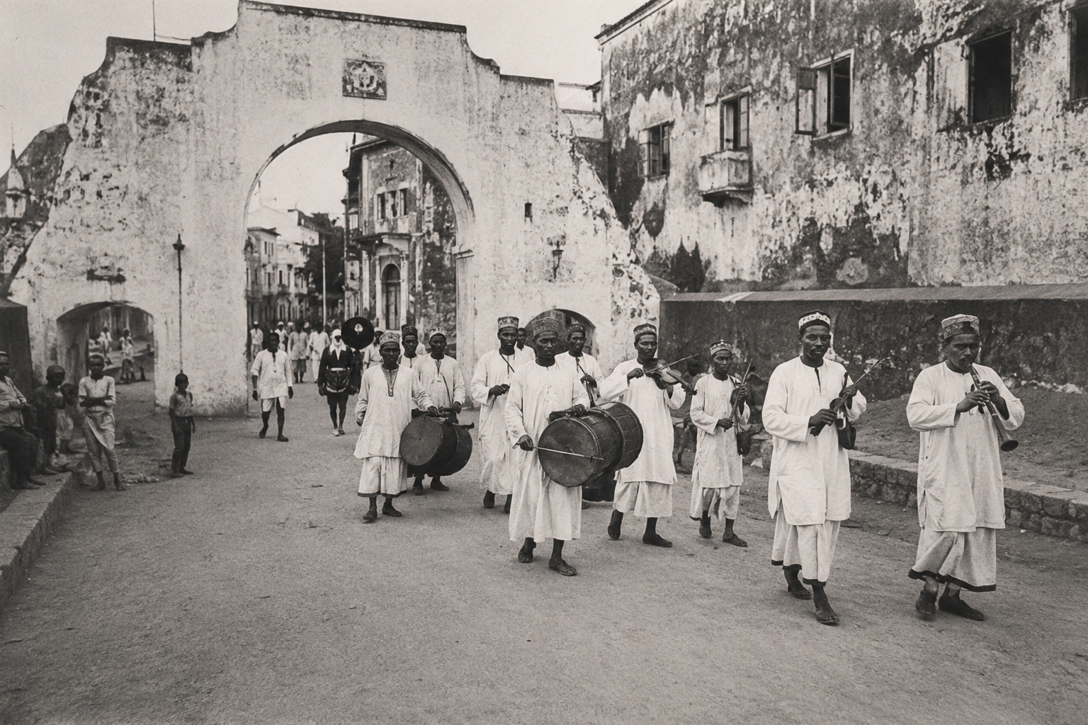 Historic-style coastal procession